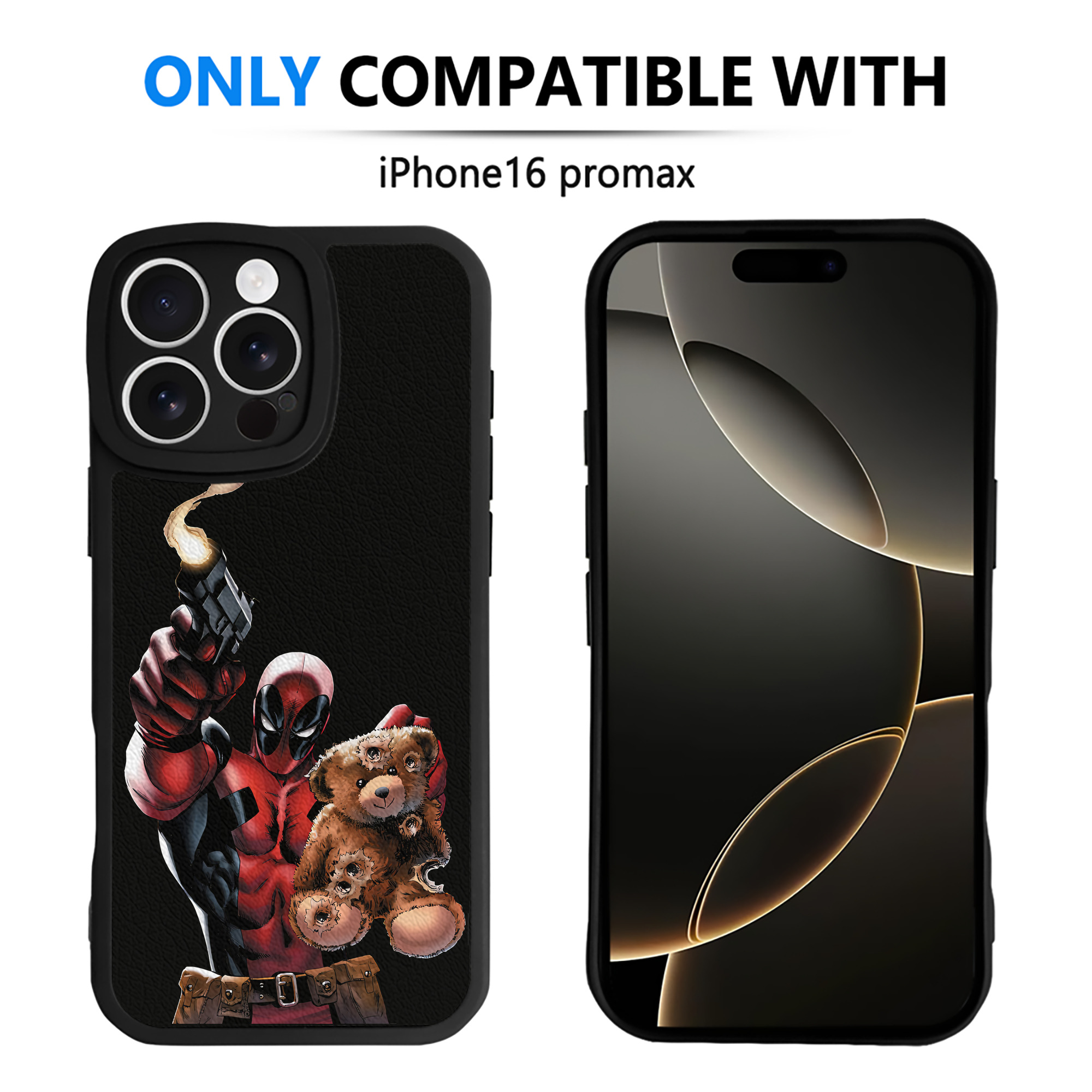 （画像用） Deadpool デッドプール 【iPhone 16シリーズ対応】シリコンスマホケース（レザー調） 材質：シリコン